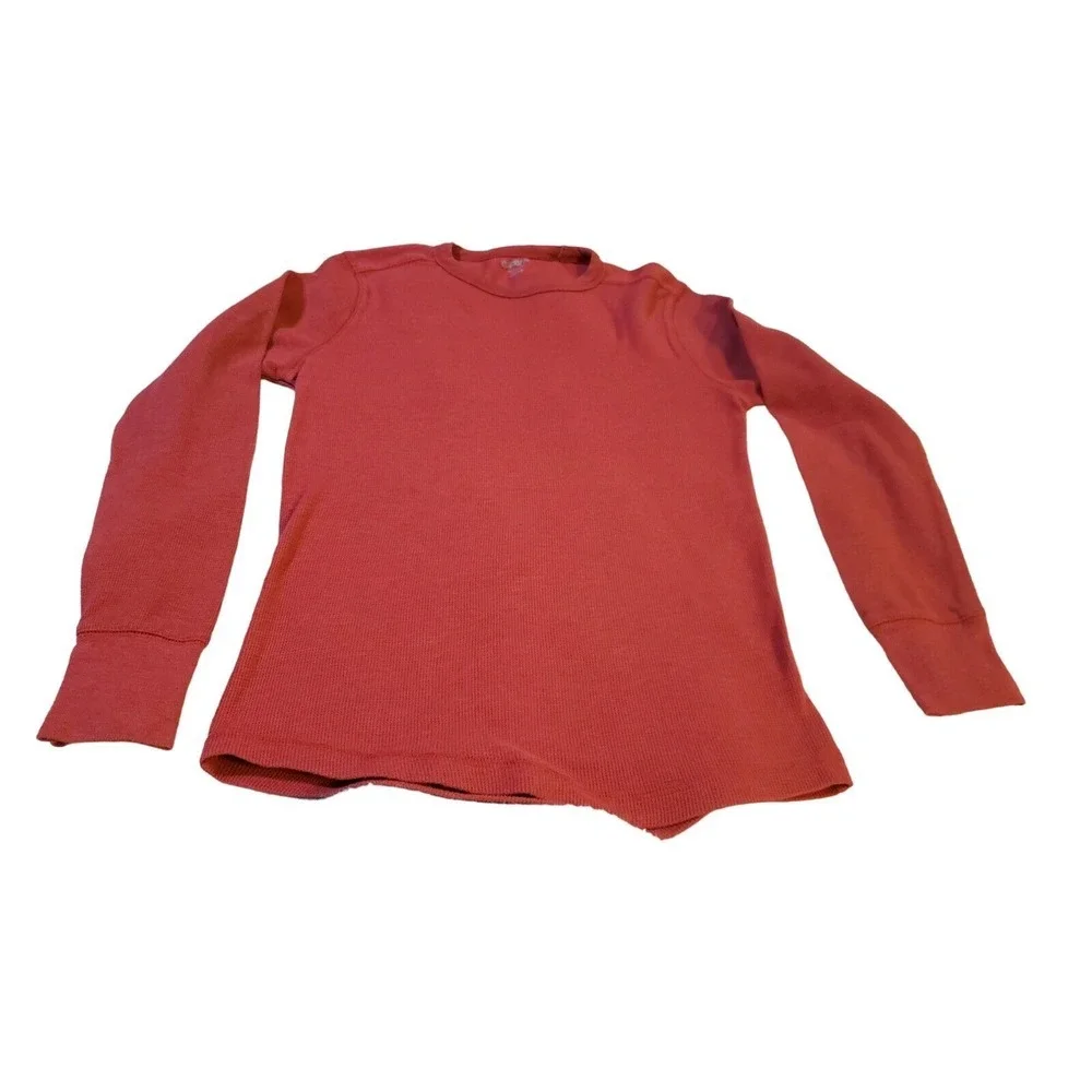 Carbon Thermal Shirt Mens Size M Solid Red Long Sleeve Cotton Trendy Warm Layers
